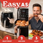 Gourmia Air Fryer - 6 Quart Capacity, 12 Presets, Black