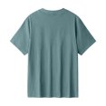 thumbnail image 4 of Hoen Summer Short Sleeve Tops for Men Button Round Neck Basic Shirts Soft Breathbale Casual Loose Pullover Shirts, 4 of 9