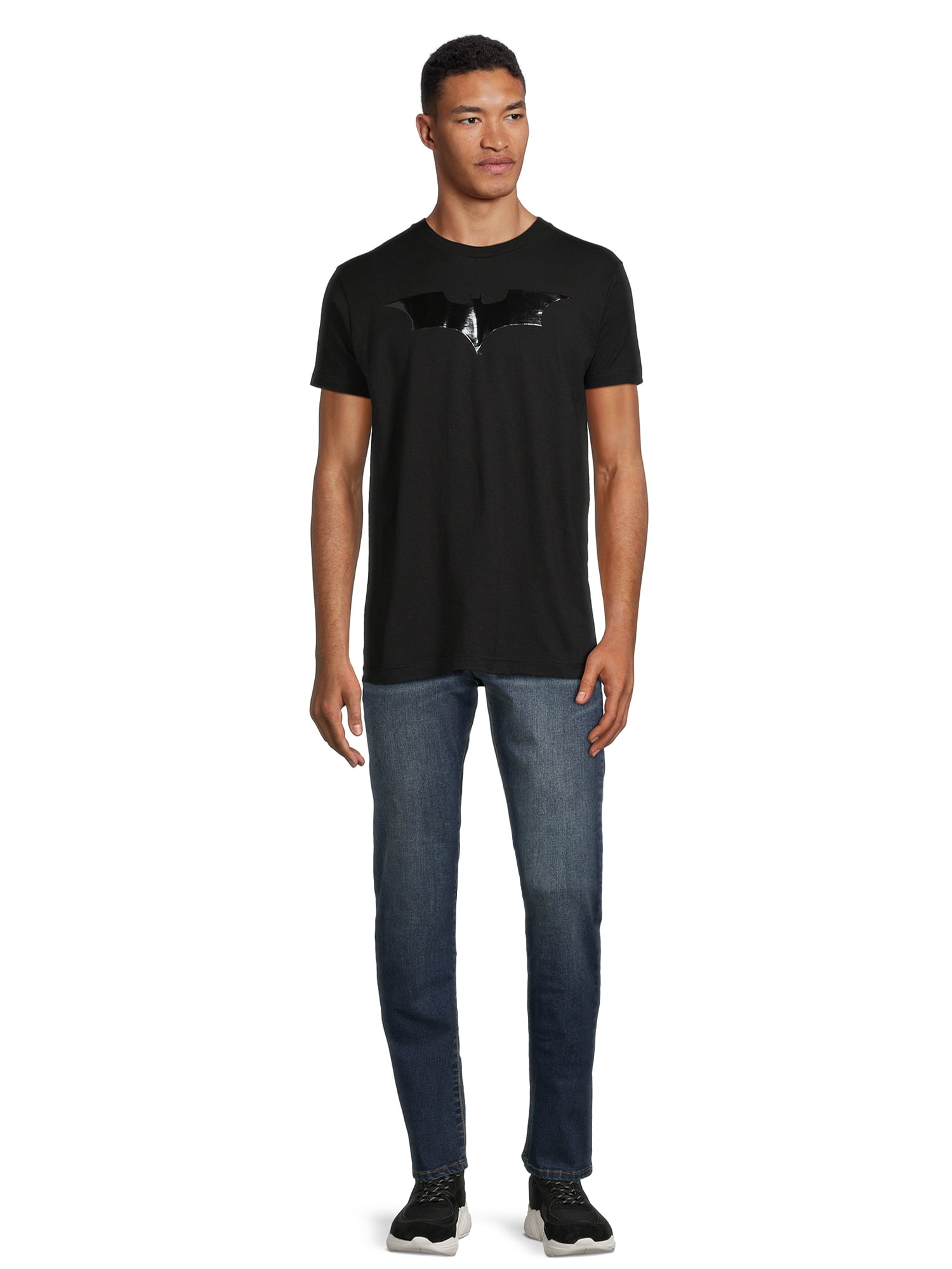 Batman Men's and Big Men's Graphic Tee Shirt Tonal Batman Logo, Sizes S-3XL