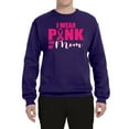 thumbnail image 2 of I Wear Pink for My Mom Survivor Awareness Unisex Crewneck Graphic Sweatshirt, Purple, X-Large, 2 of 3