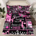 thumbnail image 2 of Homewish Cheer Life Queen Sheet Sets,Gymnastics Dancing Lovers Flat Sheet,Pink Glitter Print Queen Fitted Sheet For Girls Boys,Microfiber Bedroom Decor,4 Pieces, 2 of 7