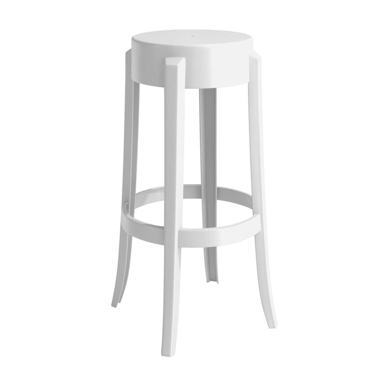 UZ Shine Set of 2 Matte White Counter Bar Stools, 29.3" High, Thermoplastic, Matte Finish