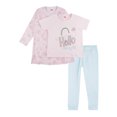 thumbnail image 1 of Set de Pijama 3 Piezas en Algodón Hipoalergénico, Playera Manga Corta, Pantalón y Camisón Manga Larga Baby Creysi  Rosa Claro 14 Años, 1 of 3