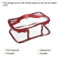 thumbnail image 4 of Uxcell 8.3"x5.9"x3.5" Clear Toiletry Makeup Cosmetic Bag with Zipper Handle, Dark Red, 4 of 5