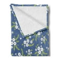 thumbnail image 2 of Flower Soft Flannel Fleece Blanket, Spring Blooms Field Violet Toned Backdrop Flowers Flourishing in Nature Retro Motif, Cozy Plush for Indoor and Outdoor Use, 50" x 70", Multicolor, by Ambesonne, 2 of 5