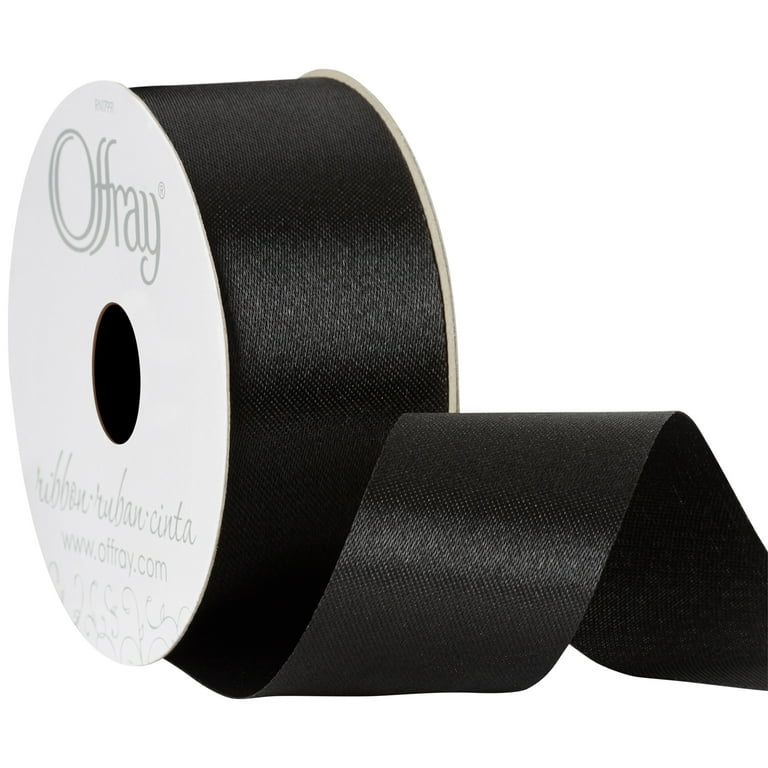 Topenca Supplies Black Ribbon 1/2 Inch x 50 Yards Double Face Solid Satin  Ribbon Roll - Elegant Black Ribbon for Gift Wraping, Hair, Wedding, Sewing