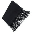 thumbnail image 4 of 1 bufanda de moda de color liso con flecos, chal de hombro monocromático con borla para hombres y mujeres (negro), 4 of 7