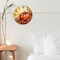 thumbnail image 6 of Kurmntregon Fall Pumpkin Wall Clock Hello Fall Harvest Leaves Wooden Accurate Decorative Clocks, Silent Non Ticking For Bathroom Bedroom/Living Room/Kitchen Hanging Desk Art Round 10", 6 of 7