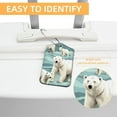 thumbnail image 3 of Polar Bear Luggage Tag, Travel Tags, Handbag Tag - Square PU Leather 2 Pack with Privacy Cover and Stainless Steel Ring - Suitable for Travel, Backpack, Handbag [Amazon Approved], 3 of 7