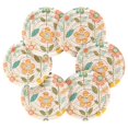 thumbnail image 7 of Yayeee 6 PCS Drink Coasters with Holder Set Woven Absorbent Round Tabletop Hot Pad, Orange Retro Flower, 7 of 7