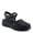 BLACK, variant on Women's GALAVIS Leather Wedge Sandals – Closed-Toe Sporty Sandal with Hook-and-Loop Closure and Cushioned Footbed