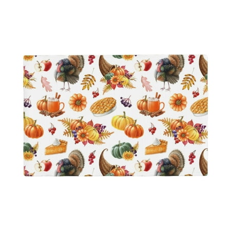 

Placemats Set of 4 / 6 Thanksgiving Turkeys 1 Placemats for Dining Table Indoor/Outdoors Heat Resistant Washable Placemats 18 x 12