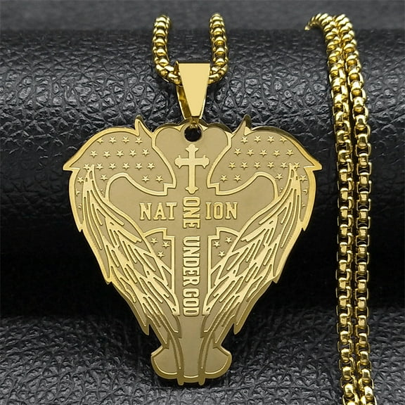 Wings of the Angel 14K Yellow Gold Pendant Necklaces for Women Men Golden Color Jewelry
