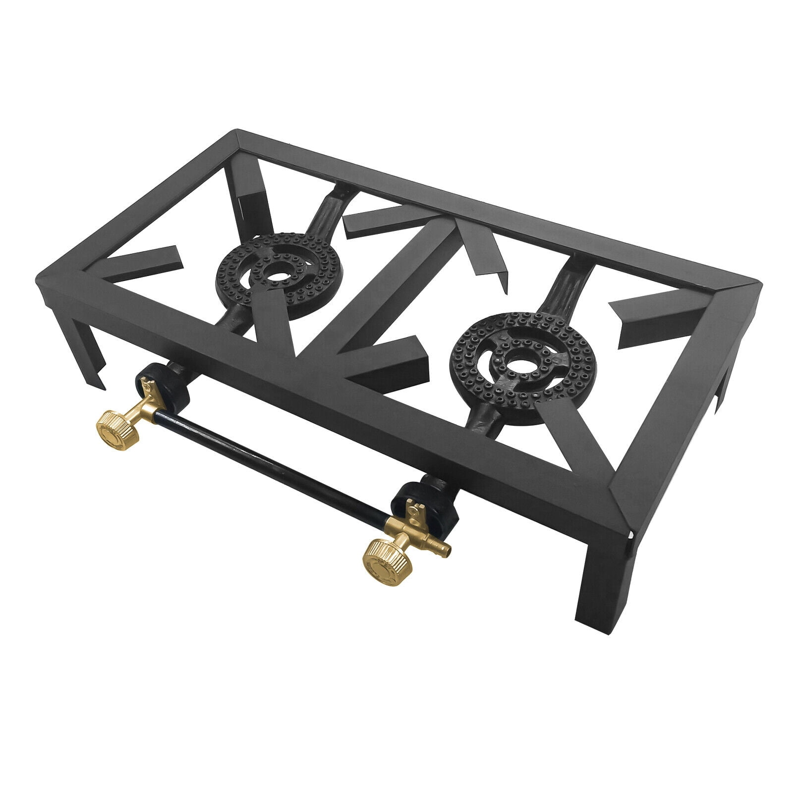 Cast Iron Double Burner Portable Outdoor Camp Stove Propane Gas LPG BBQ Cooker
