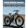 thumbnail image 6 of Qlife Racer Plus Electric Bike for Adults Peak 749W Motor Up to 19.8MPH, 4.0 Fat Tire Electric Mountain Bicycle with 48V 15.6AH Battery, 7 Speed Full Suspension Ebike(Black), 6 of 7