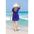 thumbnail image 5 of HAPPY BAY Women's Beachwear Summer Swim Beach Cover ups for Swimwear Bikini Sheer Chiffon Cover up Dress Bathing Suit Swimsuit Coverups for Women 2X-3X Solid Plain, Royal Blue, 5 of 6