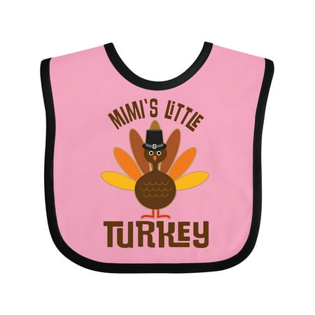 

Inktastic Thanksgiving Mimi Little Turkey Gift Baby Boy or Baby Girl Bib