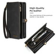 thumbnail image 6 of Detachable Wallet Case for Samsung Galaxy A53 5G, 2-in-1 Zipper Wallet with Credit Card Holder, PU Leather Wrist Strap Flip Stand Shockproof Removable Magnetic Purse Phone Cover, Black, 6 of 8