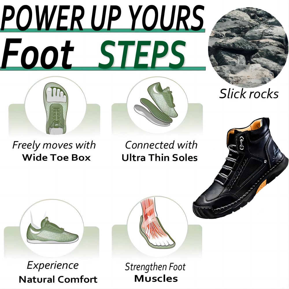 Men's Casual Leather Boots Handmade Lightweight Breathable Anti-slip Impact-resistant Sneakers Chukka Hiking Loafers Shoes Black 7.5 US