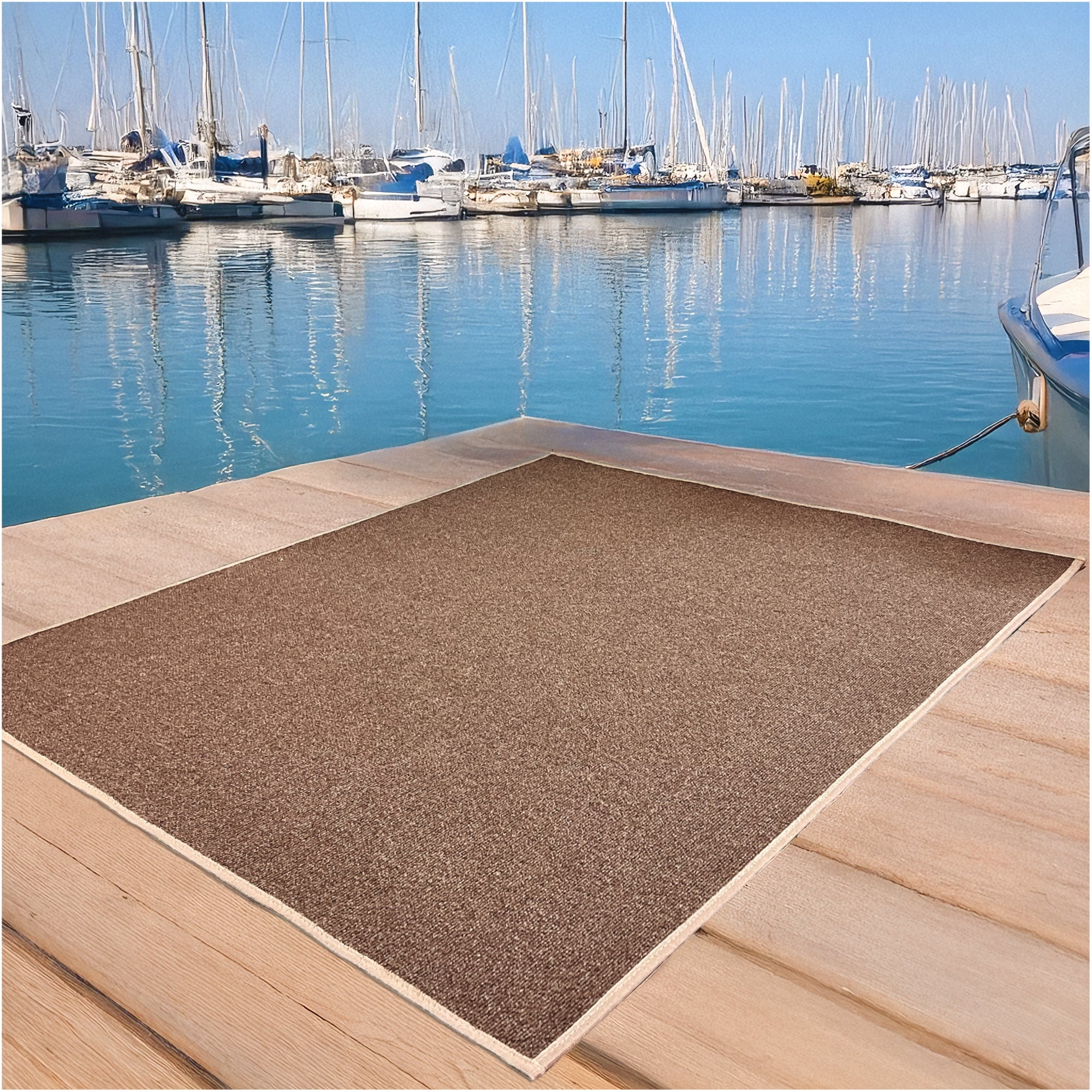 Koeckritz Rugs 3' x 4' Premium Ribbed Indoor/Outdoor Area Rug, Quick Dry, Lightweight, Espresso