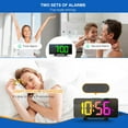 thumbnail image 5 of Onekawa Digital Alarm Clock Large LED Display RGB Alarm Clock with 10 Color Night Light Adjustable Brightness USB Charging Clock for Bedroom Nightstand Home Office Decor, 5 of 10