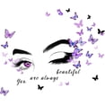 thumbnail image 3 of Farcauo Eye Wall Decals Peel and Stick Bedroom Decor for Women Eyelashes Inspirational Wall Murals Home Wall Decor Living Room Motivational Wall Stickers & Murals Eye Butterflies Wall Decals, 3 of 6