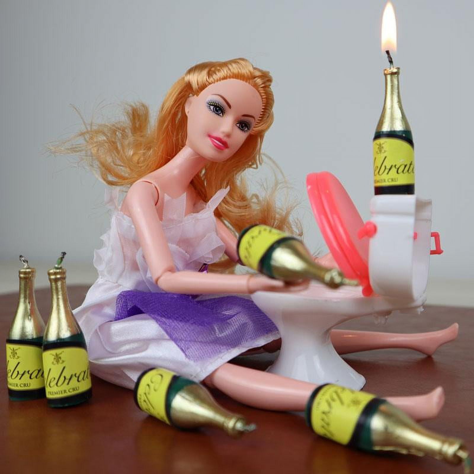 Drunk Doll Cake Topper Funny 21st Birthday Decoration Kit (Blonde)