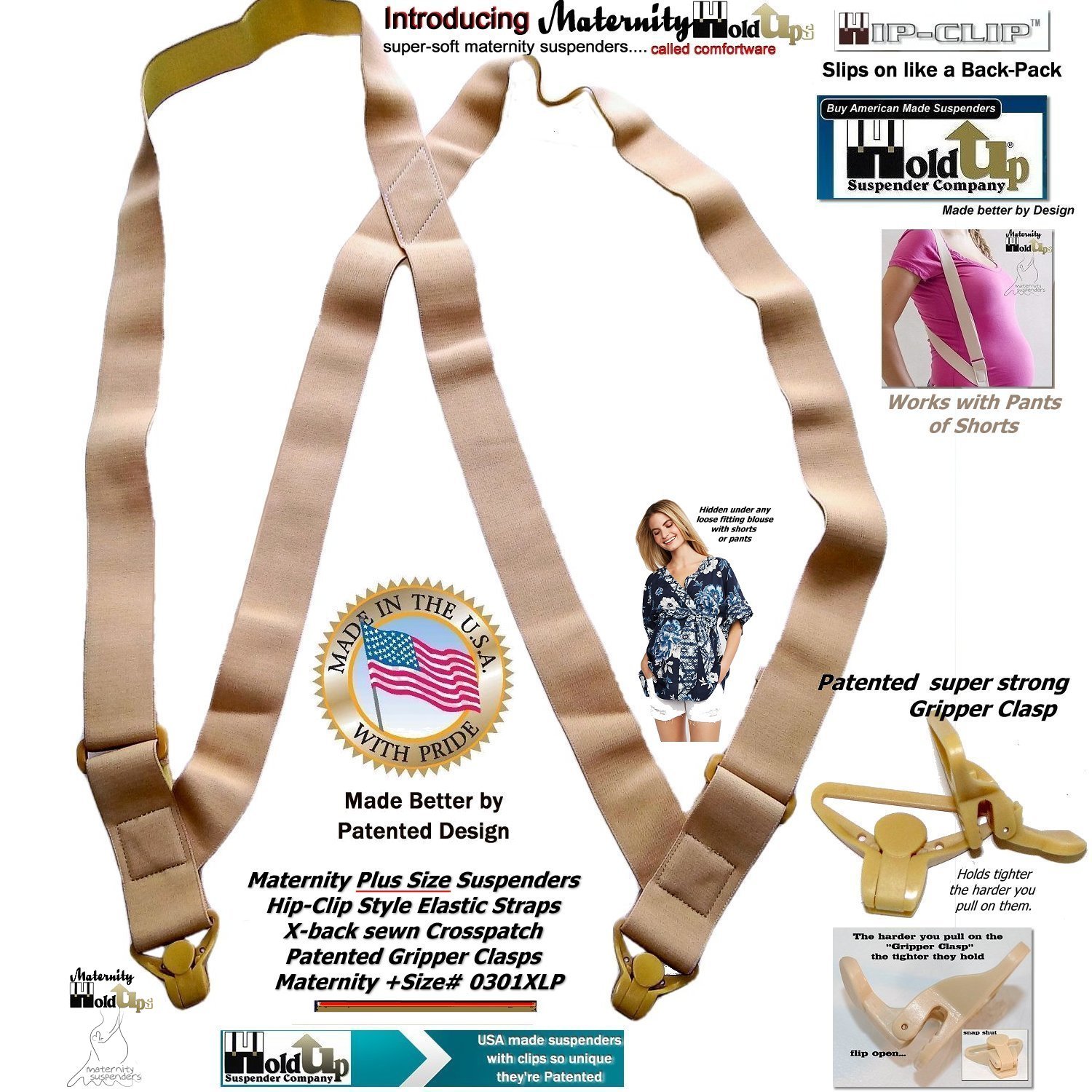 Holdup Suspender HoldUp Plus Size Maternity Hidden side clip