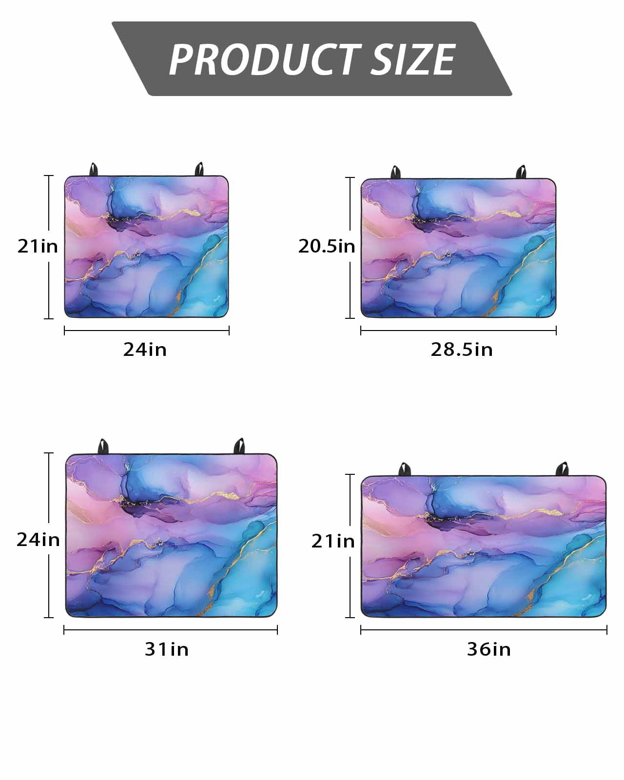 Stove Top Covers for Electric Stove, Blue Purple Ombre Glass Stovetop Cover Protector, Marble Modern Ink Painted Abstract Induction Cooktop Protector Oven Mat for Kitchen Countertop 24"x21"