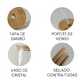 thumbnail image 2 of Vasos de Vidrio con Popote y Tapa de Madera de Bambú Juego de 4 Piezas 500ml KANZO, 2 of 8