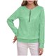 thumbnail image 2 of Sudaderas con capucha para mujer,Blusa holgada de manga larga con cuello redondo para mujer, mezcla de poliéster de color liso, cómoda para uso diario y trabajo, sopatenor, 2 of 8