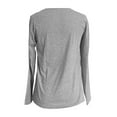 thumbnail image 6 of Lixiuxyad Women T-Shirt Women's Casual Long Sleeve Crew Neck T Shirt Basic Solid Color Top For Everyday Wear Comfortable Relaxed Fit Tee,Gray, 6 of 6