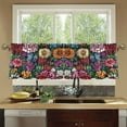 thumbnail image 4 of Yayeee Kitchen Curtains Tier Set of 2 Light Filtering 57"x24" Over Sink Window Panels, Vibrant Flowers Pattern, 4 of 7