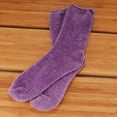 thumbnail image 3 of Women's Soft Fuzzy Warm Cozy Winter Casual Vintage Thick Thermal Cabin Knit Slipper Socks - Purple - 4 Pairs, 3 of 8