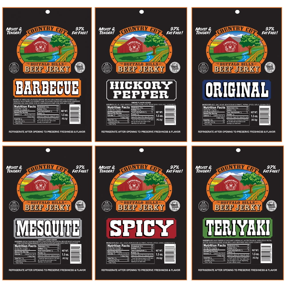 Buffalo Bills 10-pc Low Carb Jerky Sampler Gift Box (10 packs of low carb jerky)
