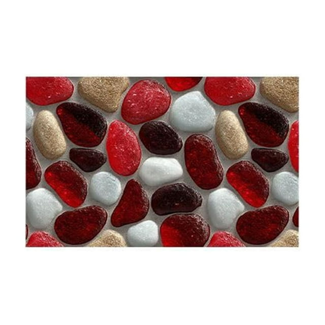 Corridor Stone Patterned Carpet 3D Pebble Design Entrance Mat Washable Floor Rug Bathroom Bedside Kitchen Non