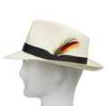 thumbnail image 3 of Fedora GULLPORT Reward Classic Straw Panama Hat Exotic Feather Ultrafino, 3 of 4