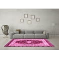 thumbnail image 3 of Ahgly Company Indoor Round Abstract Pink Modern Area Rugs, 6' Round, 3 of 4