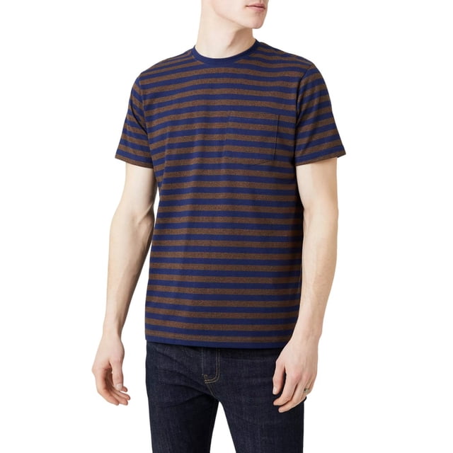 Maine - Camiseta de Rayas para Hombre (Mostaza)
