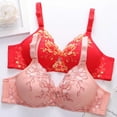 thumbnail image 3 of LYEAA No Underwire Bras for Women Soft Lace Push up Everyday Bras Wireless Support Solid Lightly Lined Lift Sleep Bras Comfortable Wirefree Breathable Shaping Daily Bralette Red M, 3 of 3