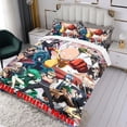 thumbnail image 3 of One-Punch Man Conjunto de sábanas temático, trío de piezas, cómodo y amigable con la piel, diseño único, regalo de decoración para el hogar para familiares, amigos y fans,173cm *218cm, 3 of 6