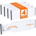 thumbnail image 1 of Separadores de cajones Lifewit, paquete de 4, 4 de alto, 28 a 44 cm, ajustables, ancho, 1 of 9