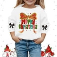 thumbnail image 2 of MEZZALL Child Christmas Print Girls Casual Crewneck Sweatshirt Festive Holiday Tops For Toddlers And Youth Holiday Long Sleeve Winter Dailywear, 2 of 4