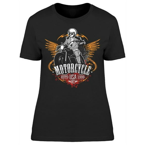 Motorcycle, Usa Design T-Shirt Women -Image by Shutterstock, Female 4X-Large