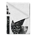 thumbnail image 2 of Indie Soft Flannel Fleece Throw Blanket, Dream Big Work Hard Typography Design with Galaxy Outer Space Modern Words, Cozy Plush for Indoor and Outdoor Use, 60" x 80", Black Grey White, by Ambesonne, 2 of 5