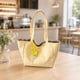 thumbnail image 1 of Bolso tote para mujer, bolso de hombro reutilizable para guardar cosas, ideal para la playa, las , el gimnasio o cualquier picnic. Amarillo, 1 of 8
