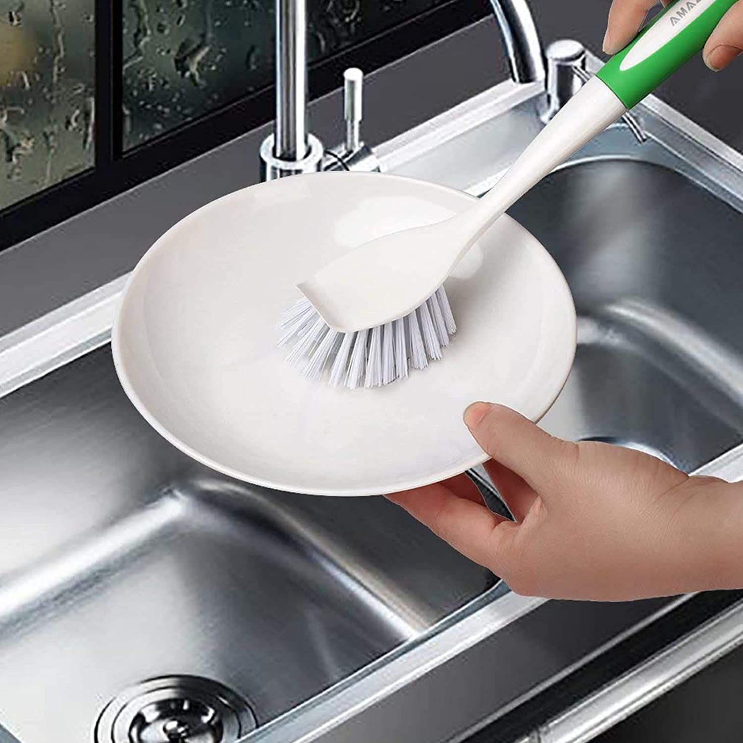 Dish Brush with Soap Dispenser for Dishes Pot Pan Kitchen Sink Scrubbing, Blue 2pcs, Size: 2 Pcs Dish Soap Brush