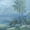 Nebulous Palms Daybreak, variant on Elephant Stock Coastal Breezes Wall Art - Horizontal Canvas Wall Art - Living Room Wall Decor - Beach Canvas - Gray And Blue Decor By Sally Swatland - 12" x 8"