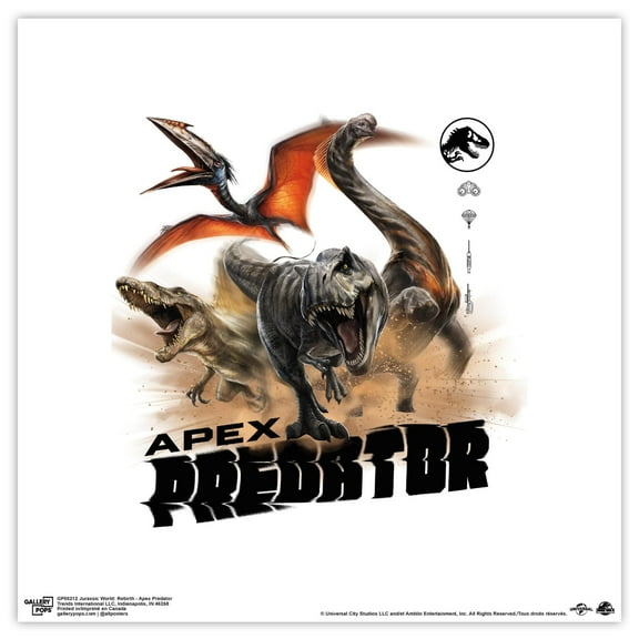 Gallery Pops Jurassic World: Rebirth (2025) - Apex Predator Wall Art, Unframed Version, 12" x 12"