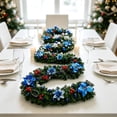 thumbnail image 5 of Qwtwty 9 ft Pre‑Lit Christmas Garland with Lights, Fake Vines Real Touch Winter Xmas Garland for Stairs, Railing, Fireplace, Door Decorations, 5 of 6
